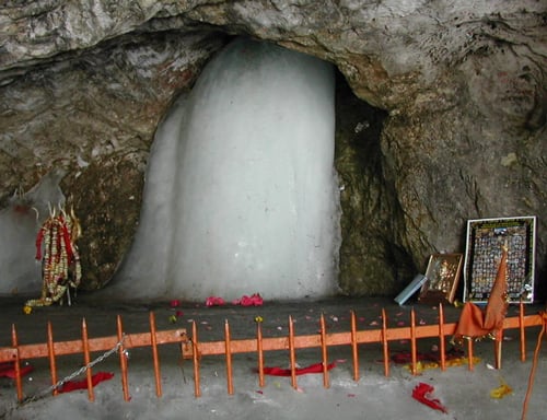 image about Amarnath Cave Temple situated in Jammu and kashmir.