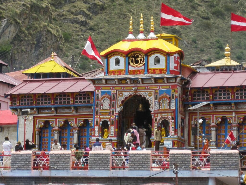 image of  Badrinath Temple. This is one of the Char Dhams . This image is located on Himalayas