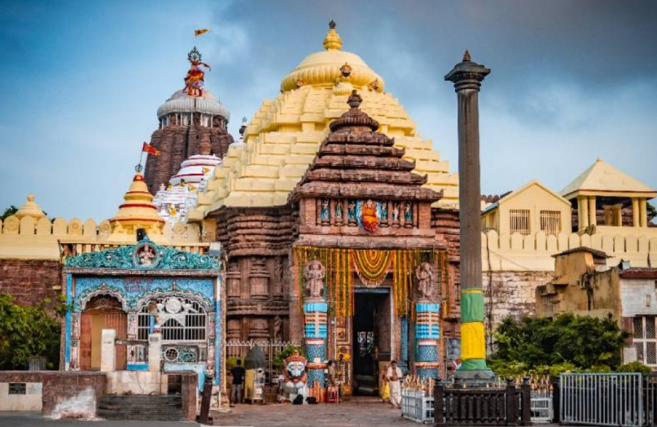 this image is about Jagannath temple located in Puri, OdishaThis temple is dedicated to Lord Krishna